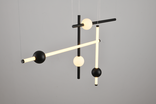 Lámpara Colgante minimalista 4 Barras con esfera NAIA-4N