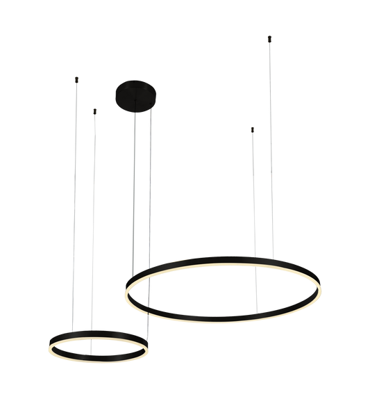 Lámpara Colgante MODERNA 2 AROS NEGRO CIRCLE