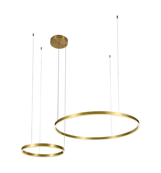 Lámpara Colgante MODERNA 2 AROS DORADO CIRCLE