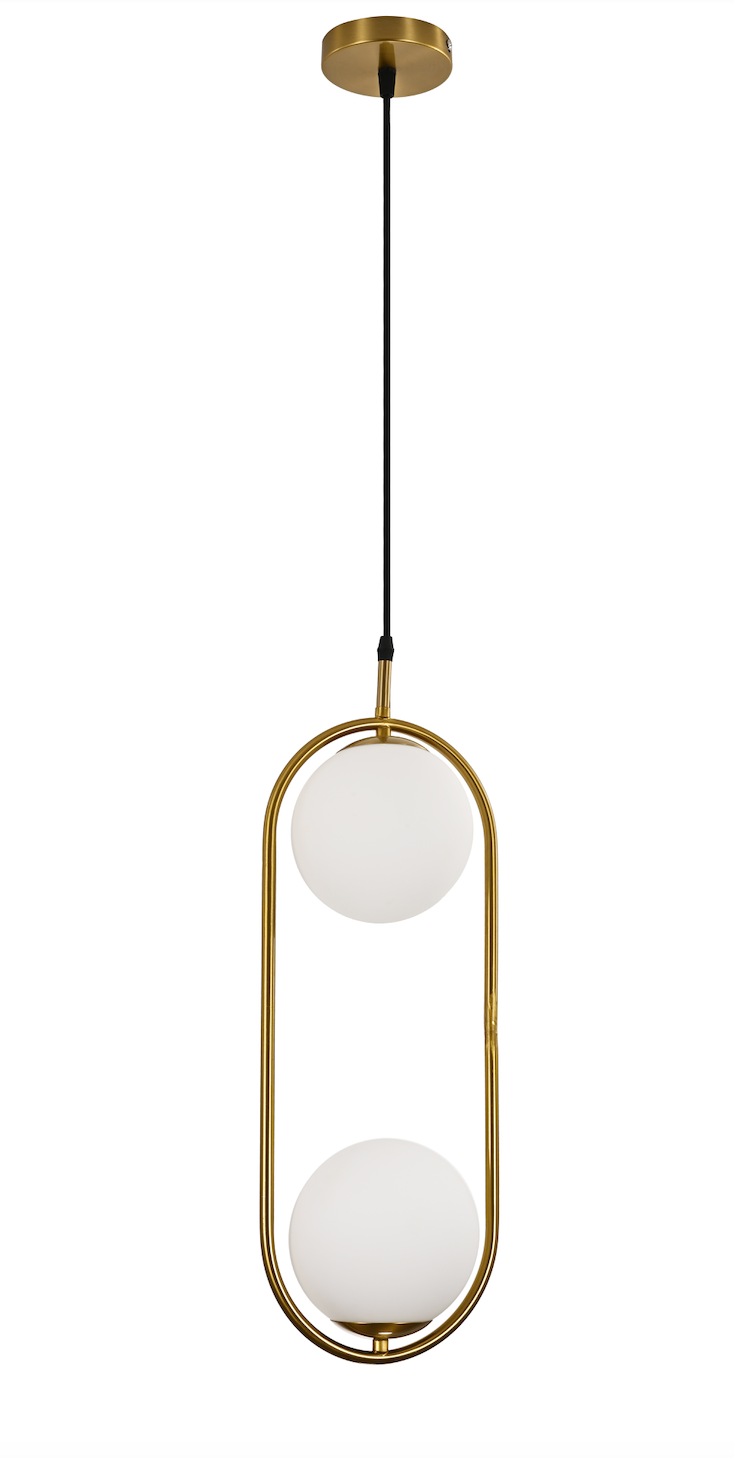 LÁMPARA ESFERA CRISTAL DOBLE DORADA LU-CR-VENUS