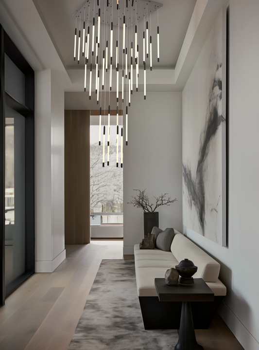 Lámpara Colgante minimalista NEGRO Y PLATA GEORGIE