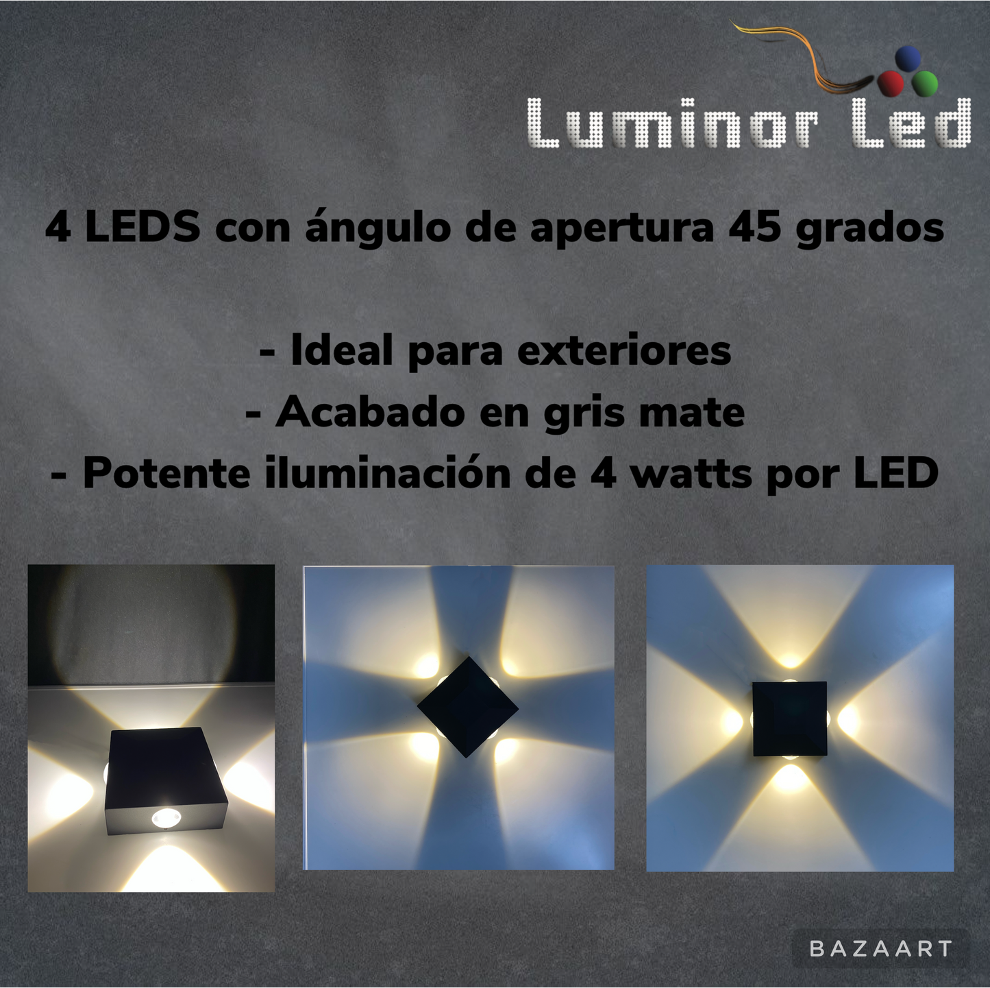 Arbotante de pared 4 salidas