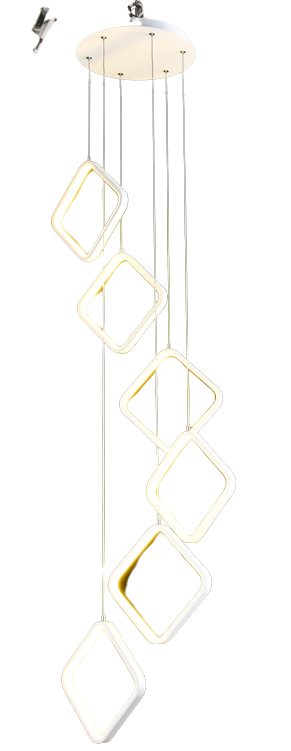 Lámpara LED Minimal 6 CUADROS BLANCO LU-MO YANGO-C-90w