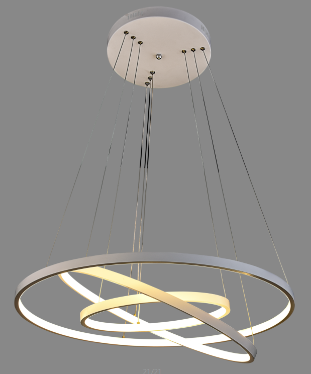 Lampara Candil Led Moderna 3 Aros Luz Neutra 4500k Colgante LU-MO-TRIPOLI-R-96w