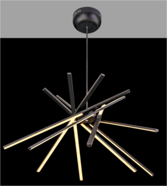 Lámpara Colgante MINIMALISTA NEGRO MATE CON CONTROL REMOTO LU-MO-TECNO-RC-N