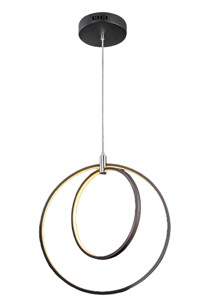 Lámpara colgante negra 2 aros LU-MO-BIO-N