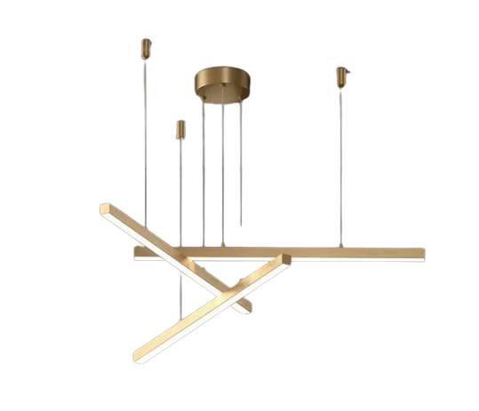 LÁMPARA DE 3 BARRAS DORADA COLGANTE MODERNA, AJUSTABLE Y DIRECCIONABLE LED