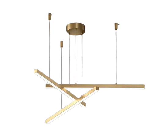 LÁMPARA DE 3 BARRAS DORADA COLGANTE MODERNA, AJUSTABLE Y DIRECCIONABLE LED