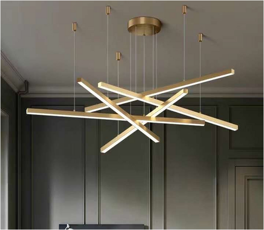 Lámpara Colgante DORADA 5 BARRAS INTELIGENTE LU-MO-LUMEN-RC-5D