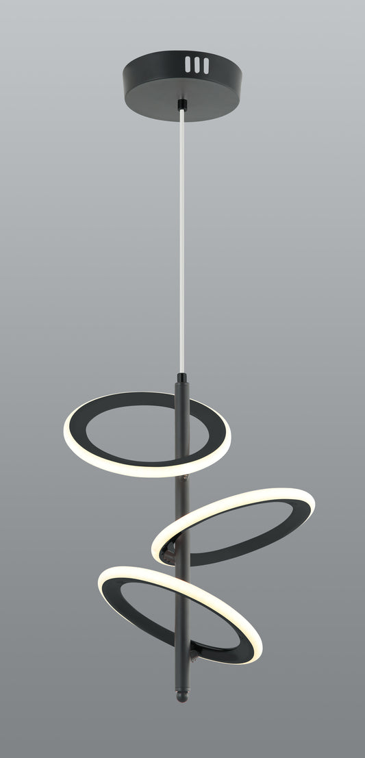 LÁMPARA MODERNA COLGANTE PARA BURÓ, MINIMALISTA NEGRO MATE