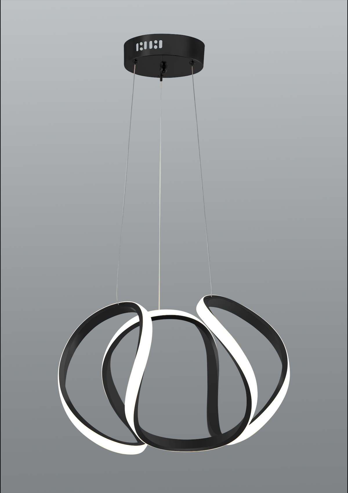 Lámpara minimalista led, candil moderno esfera de 50 watts en luz neutra 4000k. Negro mate