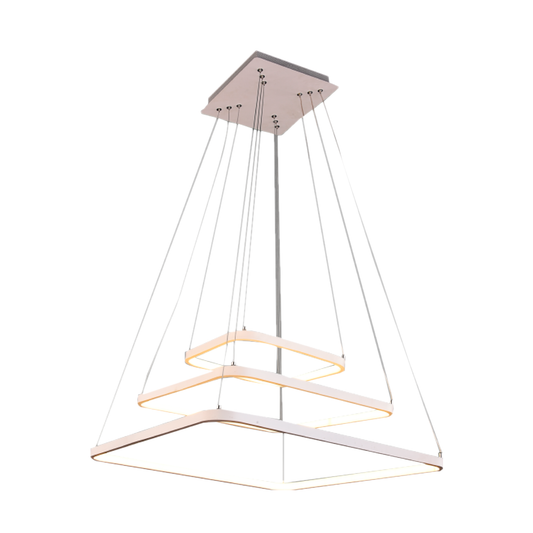 Lampara Candil Led Premium 3 Cuadros Luzneutra4500k Colgante LU-MO-TRIPOLIC-108w