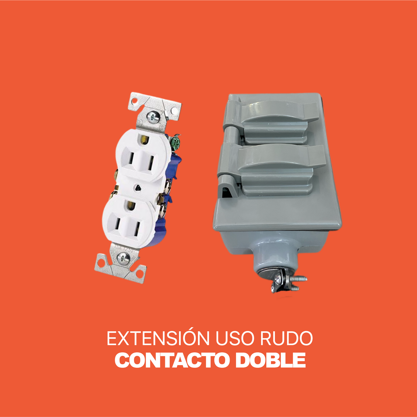 EXTENSIÓN USO RUDO CABLE 2X14 | CONTACTO DOBLE