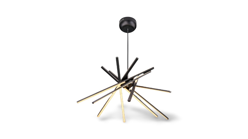 Lámpara Colgante MINIMALISTA NEGRO MATE CON CONTROL REMOTO LU-MO-TECNO-RC-N