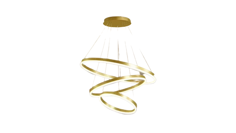 Lámpara Colgante MODERNA 3 AROS DORADOS LU-MO-TRIPOLI-D