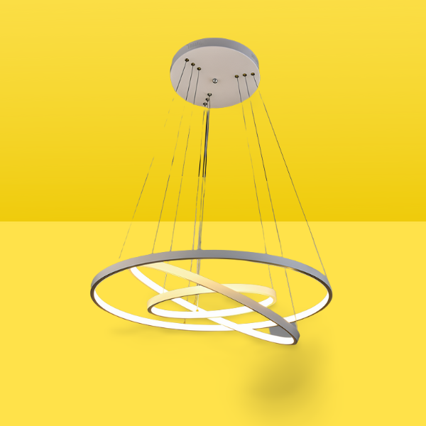 Lampara Candil Led Moderna 3 Aros Luz Neutra 4500k Colgante LU-MO-TRIPOLI-R-96w