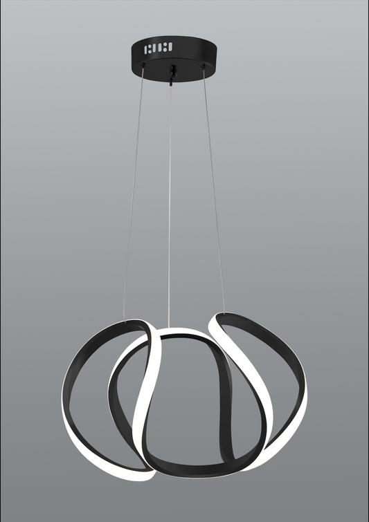 Lámpara minimalista led, candil moderno esfera de 50 watts en luz neutra 4000k. Negro mate